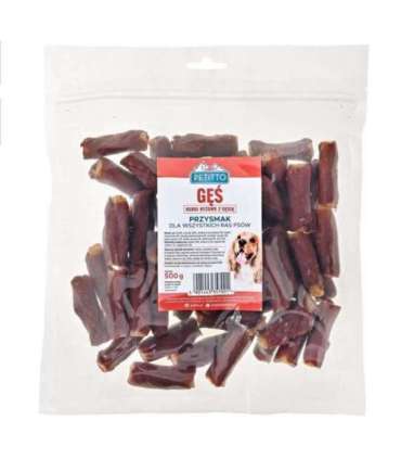 PETITTO Rurki ryżowe z gęsią przysmak dla psa 500g