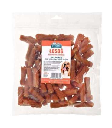 PETITTO Rurki ryżowe z łososiem dla psa 500g
