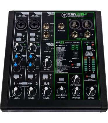 Mackie ProFX6v3 - 6-channel analogue mixer with USB interface, black