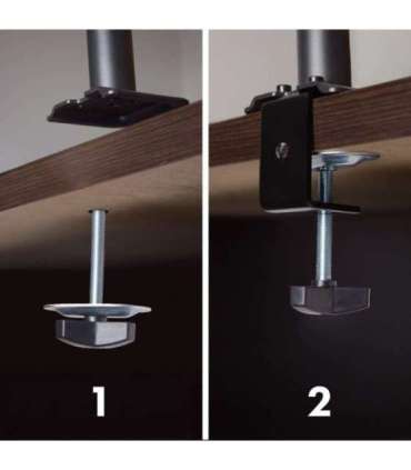 Maclean 3 monitor mount, gas spring, 17"-27", 2-8kg, black, MC-137