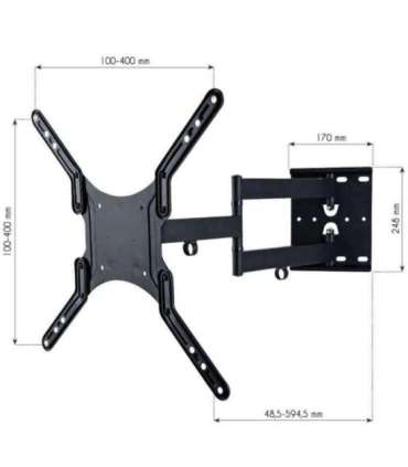 Techly 23-55 Universal LCD TV Wall Mount Bracket Black" ICA-PLB 136M
