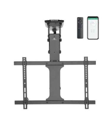 Maclean electric ceiling mount for TV, TUYA support, max VESA 600x400, for sloping walls, remote control, 32"-70", 35kg,