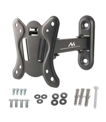 Maclean MC-416 TV Monitor Wall Mount 13"-32" 30kg Tilt Rotate max. VESA 100x100 Black Powder Coating LED OLED LCD
