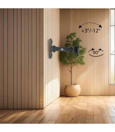 Maclean MC-416 TV Monitor Wall Mount 13"-32" 30kg Tilt Rotate max. VESA 100x100 Black Powder Coating LED OLED LCD