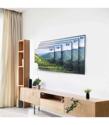 Maclean MC-416 TV Monitor Wall Mount 13"-32" 30kg Tilt Rotate max. VESA 100x100 Black Powder Coating LED OLED LCD