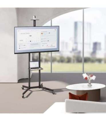 Maclean TV stand / cart, camera shelf, on wheels, 37-70", max load 45kg/5kg shelf, max. VESA 600x400, MC-113 B