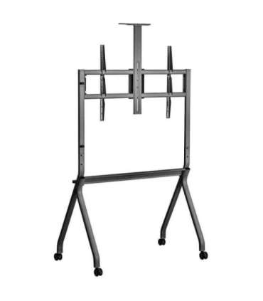 Maclean TV stand / cart, camera shelf, on casters, 55-100", max load 120kg/10kg shelf, max. VESA 900x600, black, MC-114