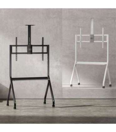 Maclean TV stand / cart, camera shelf, on casters, 55-100", max load 120kg/10kg shelf, max. VESA 900x600, black, MC-114