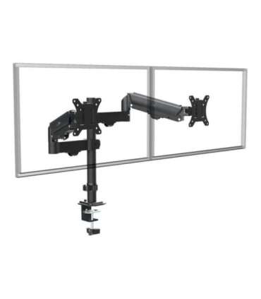Maclean 2 monitor mount, gas spring, 17"-32", 2-10kg, black, MC-136