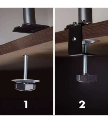 Maclean 2 monitor mount, gas spring, 17"-32", 2-10kg, black, MC-136