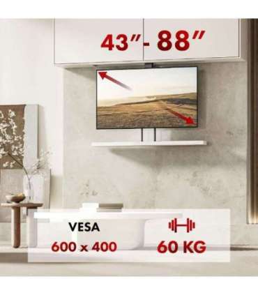 Maclean electric ceiling/floor mount, extendable, 43''-88'', VESA 600x400, max 60kg, 100-240V AC,50/60Hz