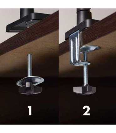 Maclean 2 monitor mount, gas spring, 17"-32", 2-10kg, black, MC-134