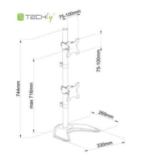 Techly ICA-LCD 2520V monitor mount / stand 68.6 cm (27") Desk Black