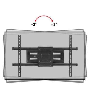Maclean TV Mount, max VESA 600x400, 32-85", 60kg, horizontal and vertical angle adjustment, profile 65-390mm, black,