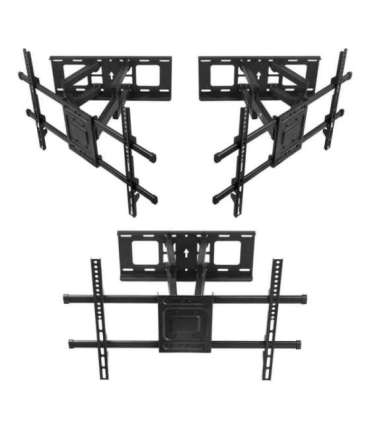 Maclean TV Mount, max VESA 600x400, 32-85", 60kg, horizontal and vertical angle adjustment, profile 65-390mm, black,