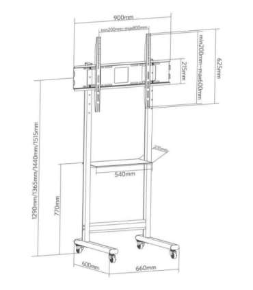 Techly ICA-TR74 TV mount/stand 2.29 m (90") Black