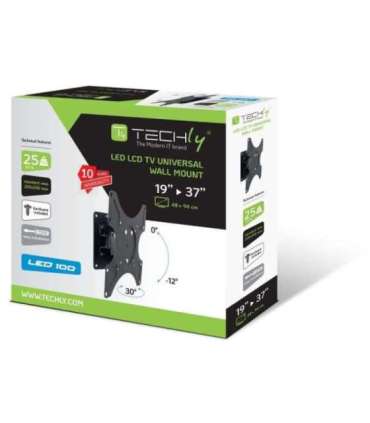 Techly 19-37" Wall Bracket for LED LCD TV Tilt 1 Swivel Black" ICA-LCD 2900B