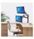 Manhattan TV & Monitor Mount, Desk, Full Motion (Gas Spring), 2 screens, Screen Sizes: 10-27", Black, Clamp or Grommet
