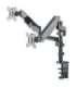 Manhattan TV & Monitor Mount, Desk, Full Motion (Gas Spring), 2 screens, Screen Sizes: 10-27", Black, Clamp or Grommet
