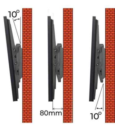 Maclean TV or monitor mount, max. VESA 900x600, 60-120", 120kg, black, MC-750N