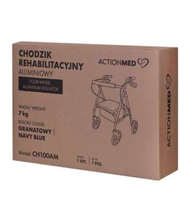 Lightweight aluminium four-wheel rehabilitation walker CH100AM