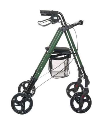 Rehabilitation support with seat and bag for seniors Green