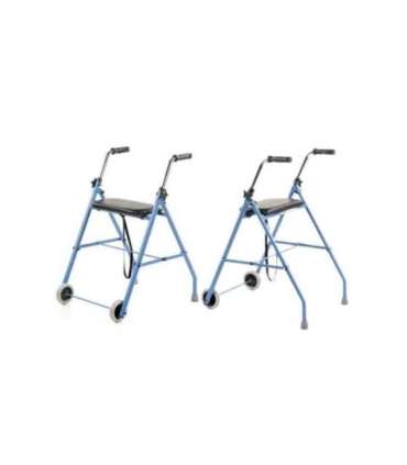 Two-wheel rehabilitation support - walker Blue black