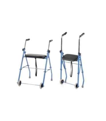 Two-wheel rehabilitation support - walker Blue black