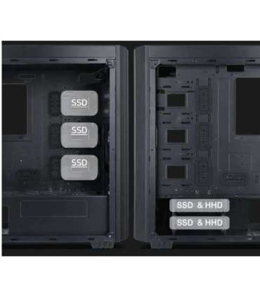 Gembird Fornax K500 ATX computer case, Midi Tower, Black