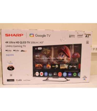 SALE OUT. Sharp 43HR7265E 43 Smart TV Google TV Black DAMAGED PACKAGING