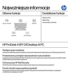 HP ProDesk 4 SFF G1i AI PC Intel Core Ultra 5 225 16 GB DDR5-SDRAM 512 GB SSD Windows 11 Pro Black