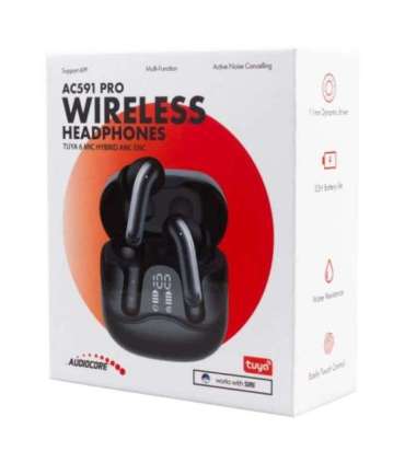 Audiocore wireless headphones, hybrid ANC, ENC, 6 microphones, charging case, Tuya, AC591 PRO