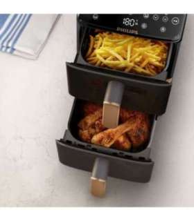 Philips 4000 series Dual Stack Airfryer Vertical Basket 10L Double Stand-alone 2750 W Hot air fryer Black