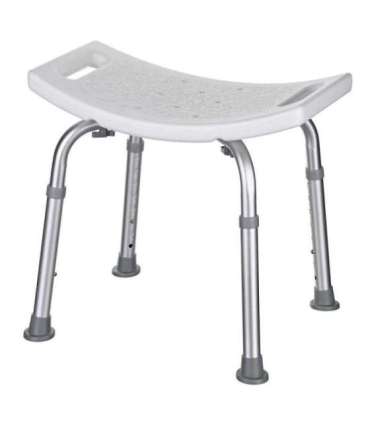 Rectangular shower stool with height adjustment