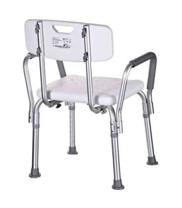 Shower chair with backrest and armrests