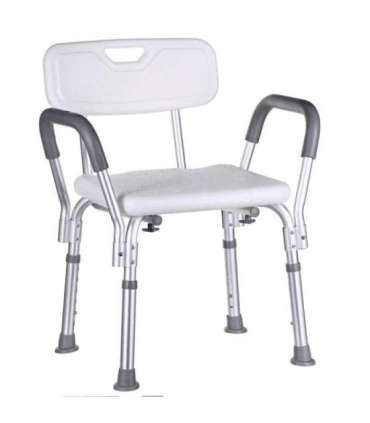 Shower stool with backrest and handles