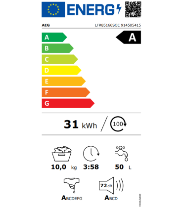 Washing machine AEG LFR85166SOE