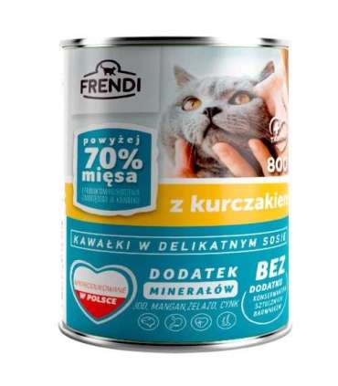 FRENDI kawałki w sosie z kurczakiem mokra karma dla kota 800g