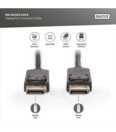 Digitus DisplayPort Connection Cable AK-340103-030-S 3 m
