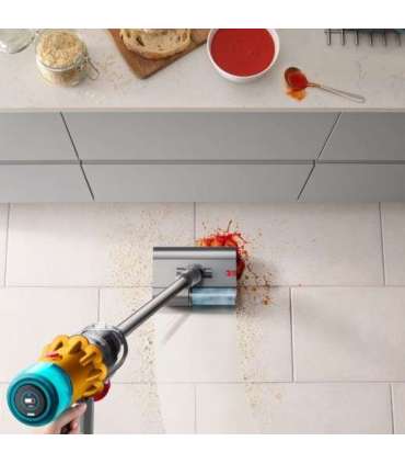 Dyson V12 Submarine 3-in-1 stick vacuum Battery Dry&wet HEPA Bagless 0.35 L Nickel, Yellow