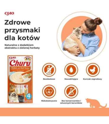 INABA Churu Chicken with Beef Recipe - cat treats - 4x14 g