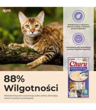 INABA Churu Tuna with clam flavour - cat treats - 4x14 g