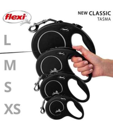 Flexi New CLASSIC 5 m Black Dog Retractable lead