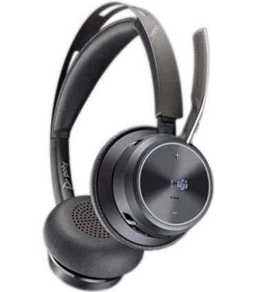 HP Poly Voyager Focus 2 Microsoft Teams Certified USB-C-C Headset +USB-C/A Adapter +Charging Stand