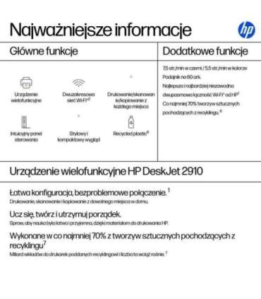 HP DeskJet 2910 Wireless All-in-One Color Printer