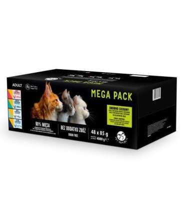 PetRepublic saszetki dla kota rybne smaki (łosoś, kurczak, tuńczyk, dorsz, pstrąg) 48x85g