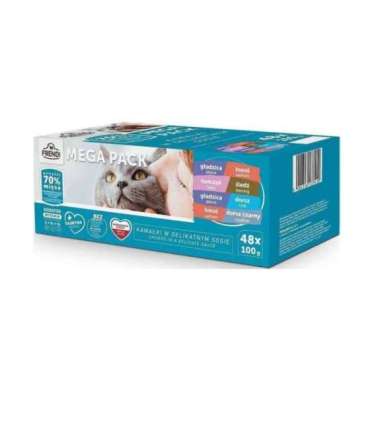 FRENDI rybne dwusmaki (gładzica/dorsz, gładzica/łosoś, tuńczyk/śledz łosoś/dorsz czarny) 48x100g