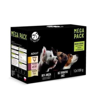 PetRepublic saszetki dla psa (kurczak, wołowina, jagnięcina) 12x100g