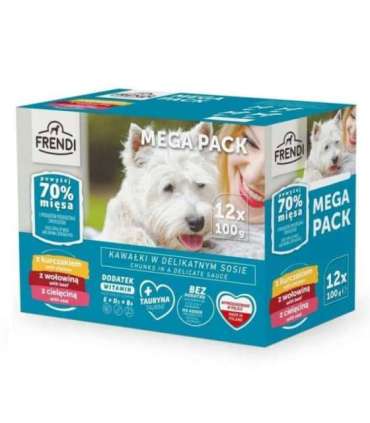 FRENDI saszetki dla psa (kurczak, wołowina, cielęcina) 12x100g