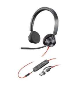 HP Poly Blackwire 3325 Stereo USB-C Headset +3.5mm Plug +USB-C/A Adapter